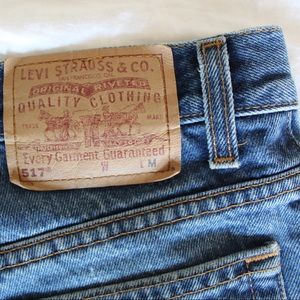 Vintage Levi dark denim distressed shorts!